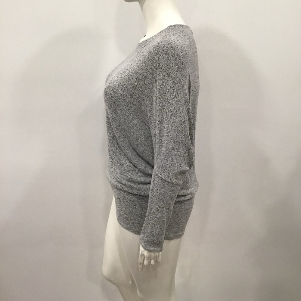 White House Black Market Top Marbled Black White Gray Medium Drop Waist Blouse - Picture 8 of 16